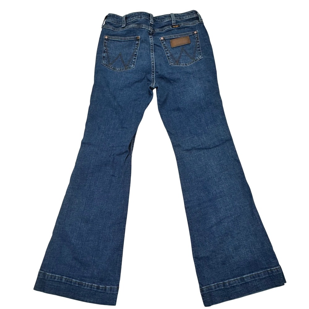 Wrangler Retro High Rise Flare Jeans Medium Wash Cotton Hemp 1011MPEPS 29x30